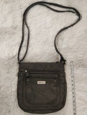 MultiSac Grey Crossbody Bag with Front Zip Pocket